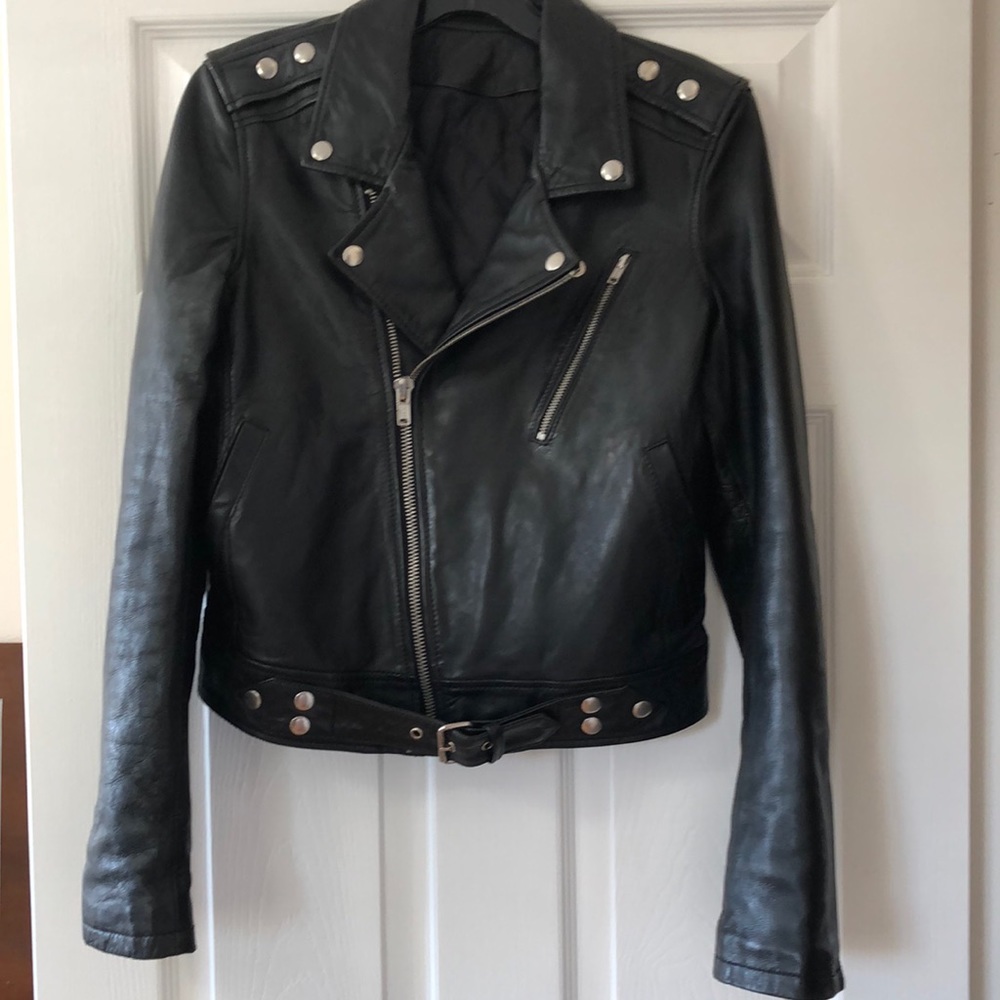 Black leather jacket